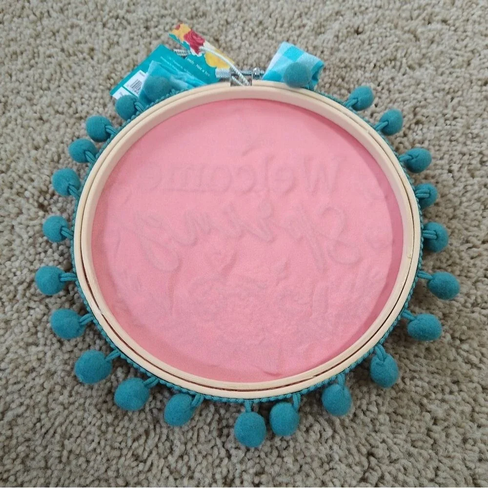 NWT Pioneer Woman ‘Welcome Spring’ Embroidery Hoop Wall Art Home Decor